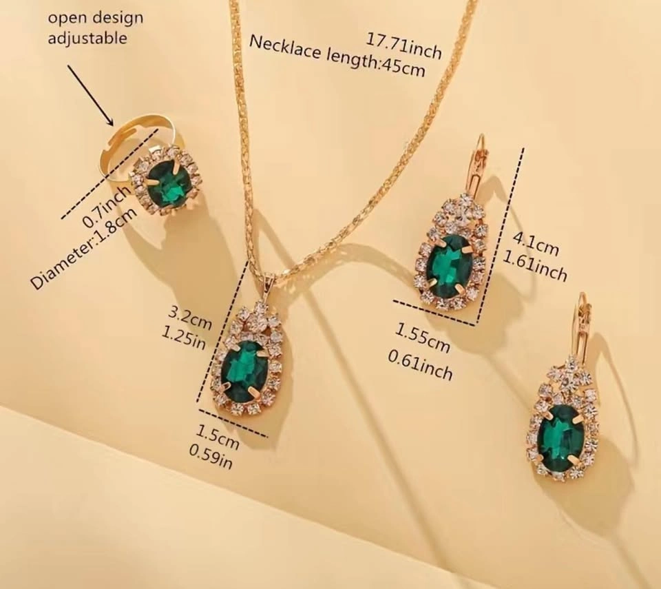 Elegant necklace set with earrings and ring - photo 3