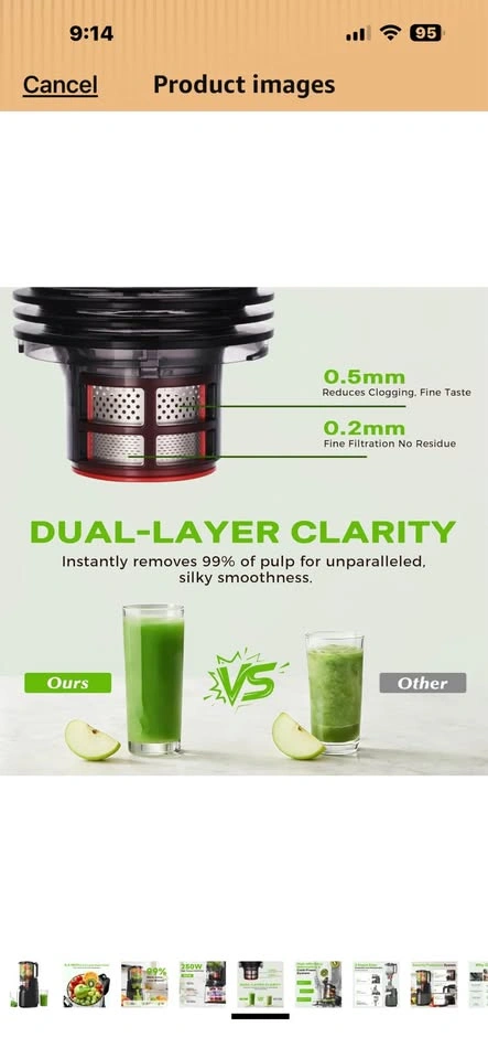 Cold pressed juicer - photo 3