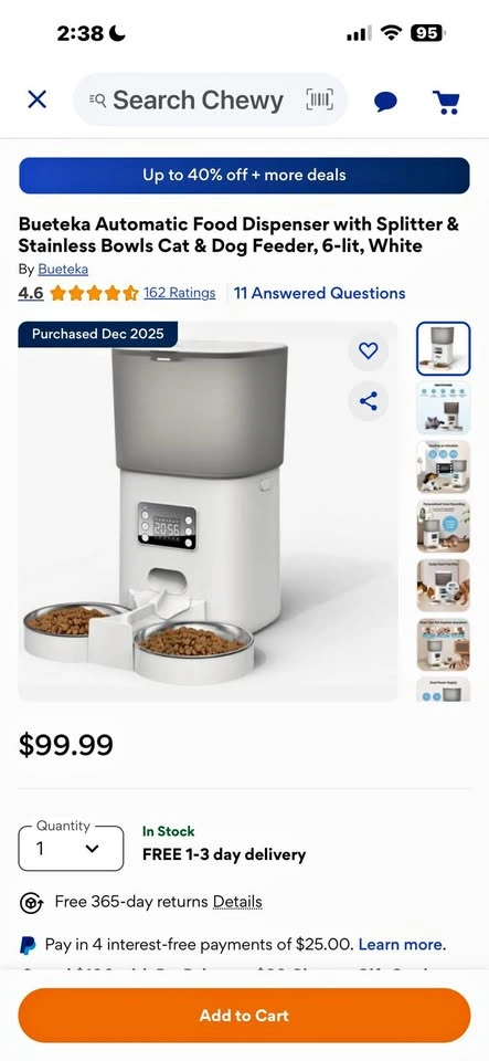 Automatic food dispenser