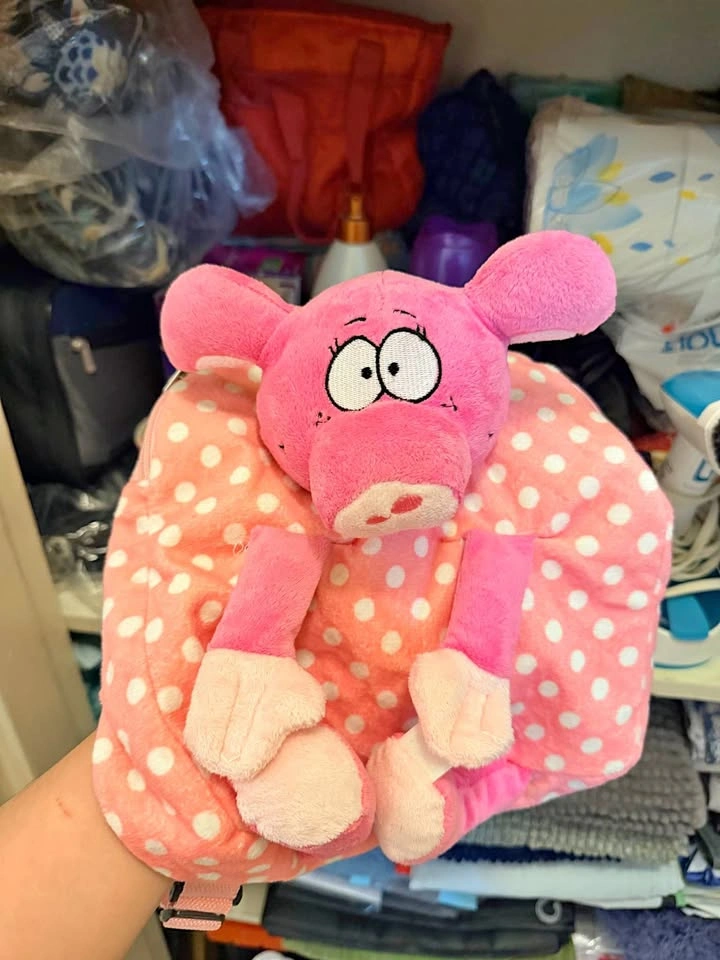 Pink piggy backpack