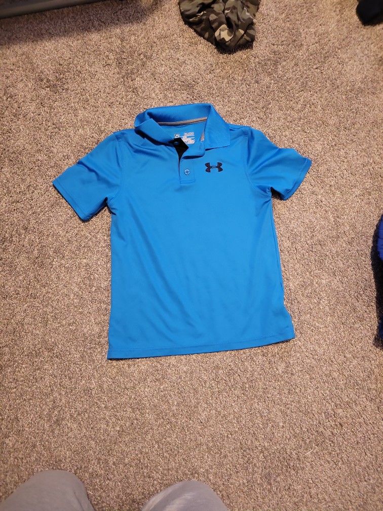 New Boys Small UnderArmour Collard Tee