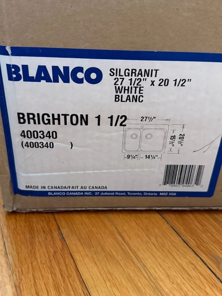 BLANCO SILGRANIT Brighton 1 1/2 White Kitchen Sink New - photo 3