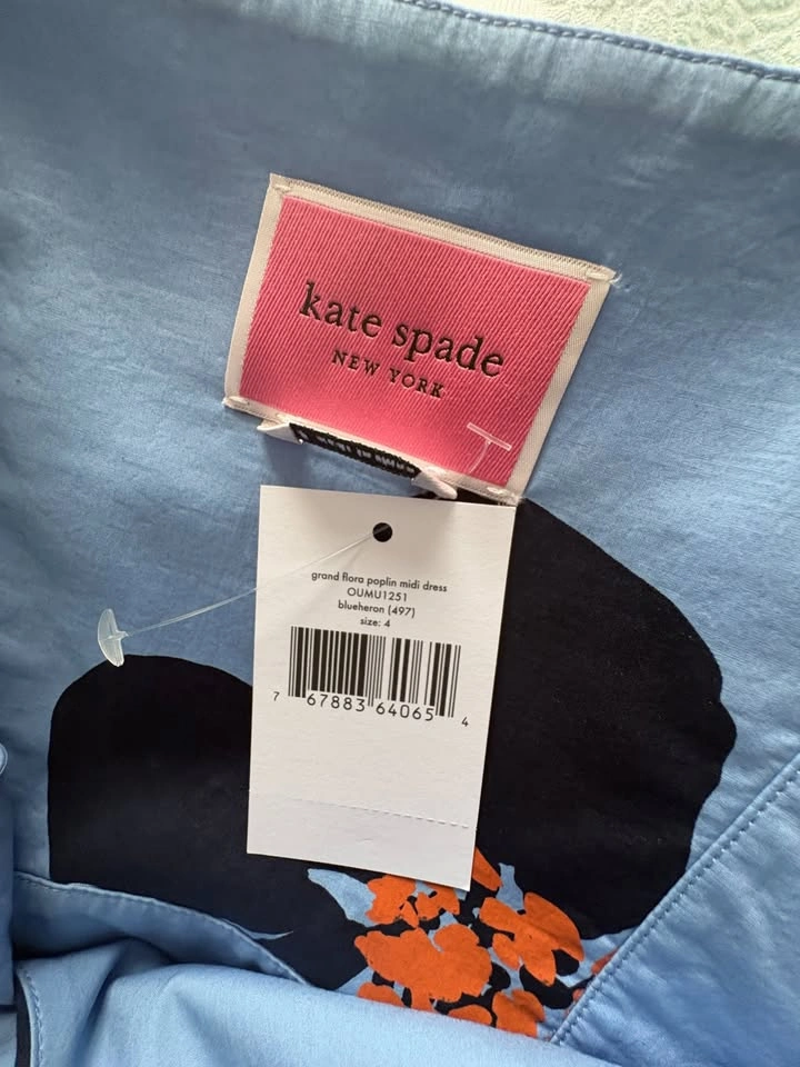 Kate Spade Grand Flora Midi Dress - Blue Heron Size 4 - photo 4