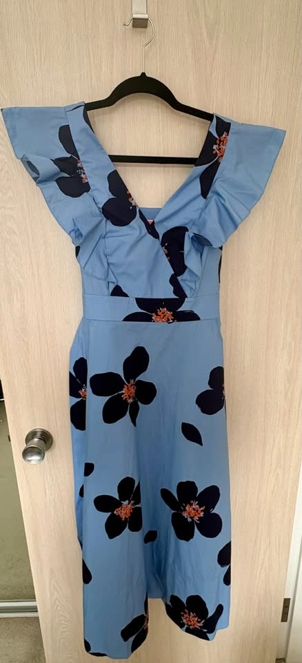 Kate Spade Grand Flora Midi Dress - Blue Heron Size 4 - photo 5