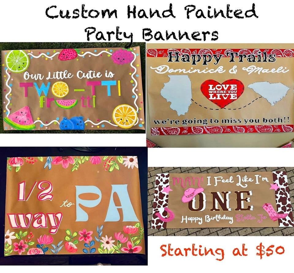 🎉 CUSTOM HAND-PAINTED PARTY BANNERS
