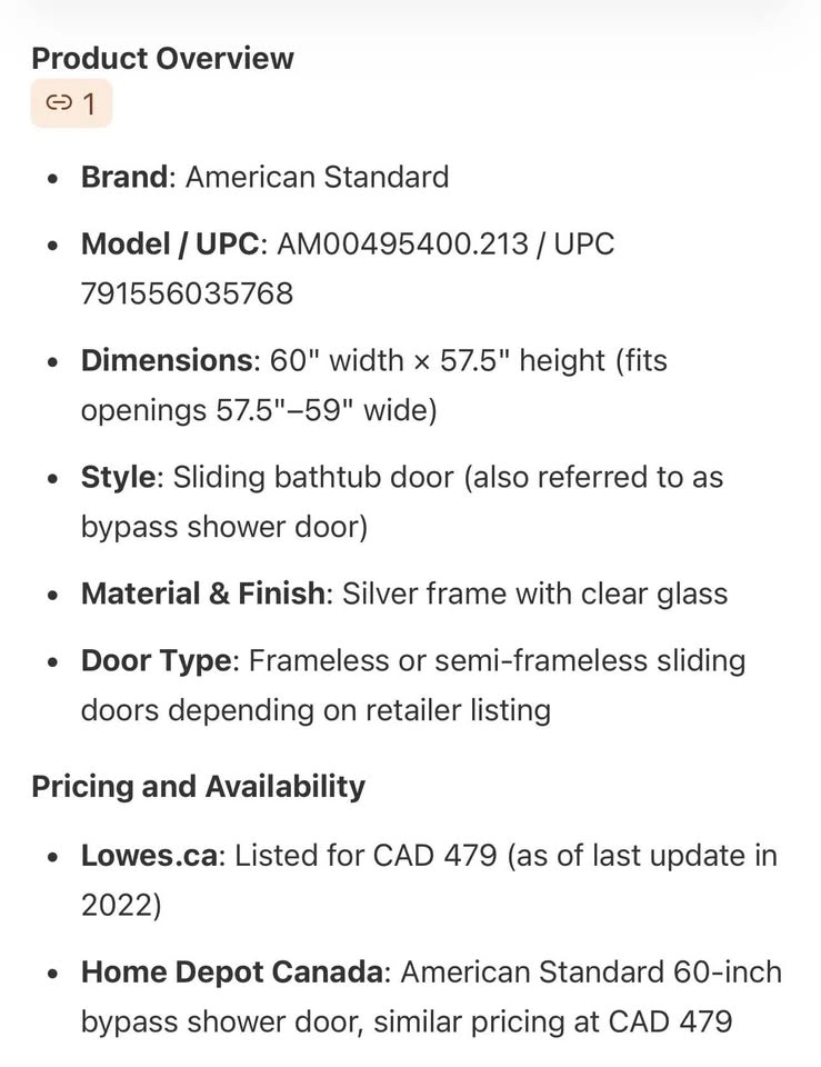 American Standard Saver Bath Door - photo 5