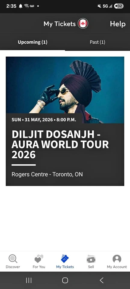 Diljit Dosanjh Live in Toronto (SOLD OUT) - 2 Tickets