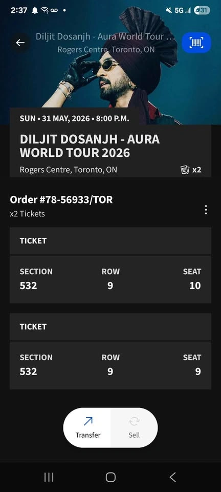 Diljit Dosanjh Live in Toronto (SOLD OUT) - 2 Tickets - photo 2