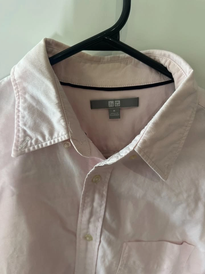Uniqlo Oxford Button-Up Shirt (Size M) – Light Pink - photo 2