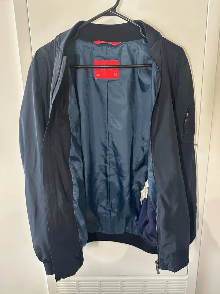 Zara Man Bomber Jacket (Size M) – Dark Navy / Black - photo 4