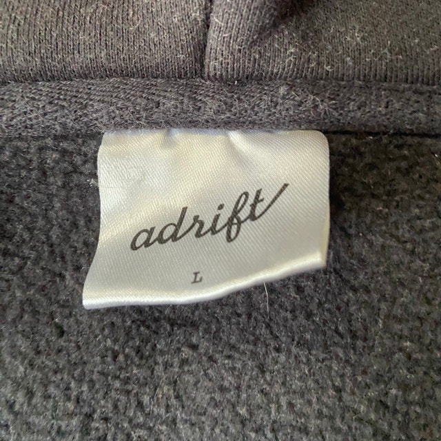 Size L Adrift Script Zip Up Hoodie Dark Grey - photo 4
