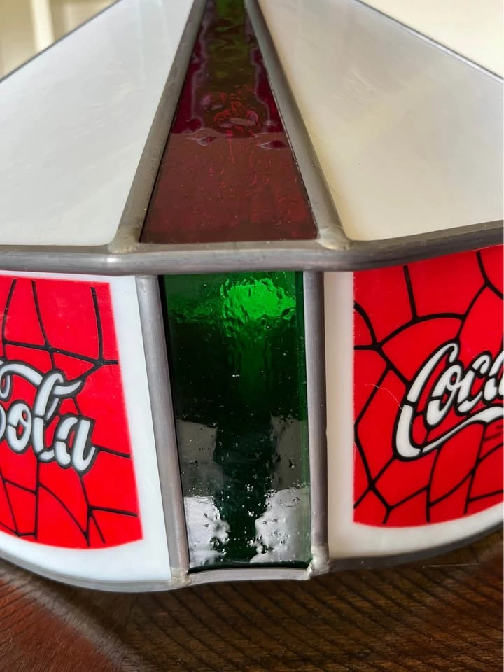 Vintage Coca-Cola Tiffany-Style Stained Glass Hanging Lamp - photo 2
