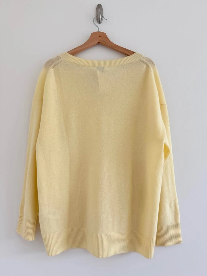 Aritzia Feather Cashmere Relaxed V-Neck Sweater M NWT - photo 2