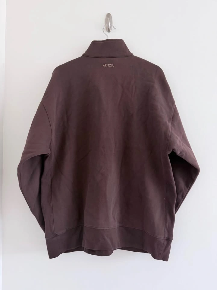 Aritzia Cozy Sweatfleece Boyfriend 1/2 Zip Size L - photo 2