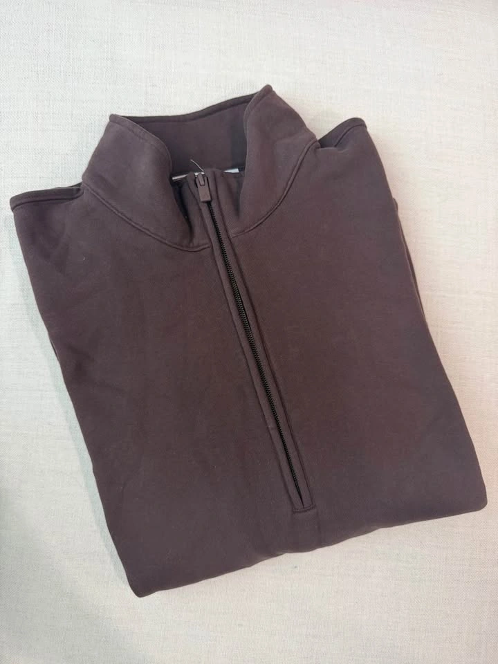 Aritzia Cozy Sweatfleece Boyfriend 1/2 Zip Size L - photo 3