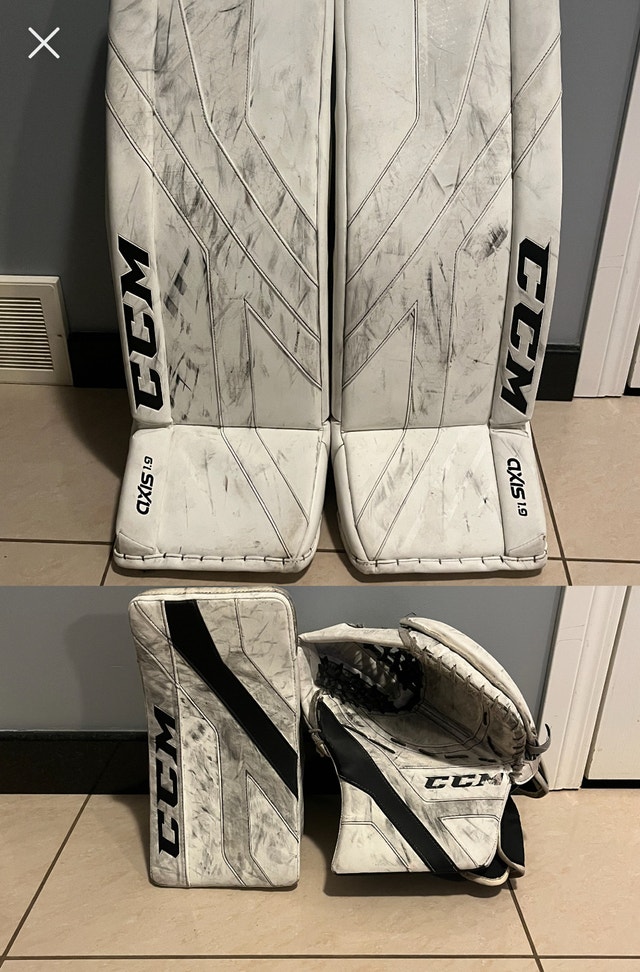 CCM Axis 1.9 Goalie Pads & Intermediate Gloves (Senior 33+1)