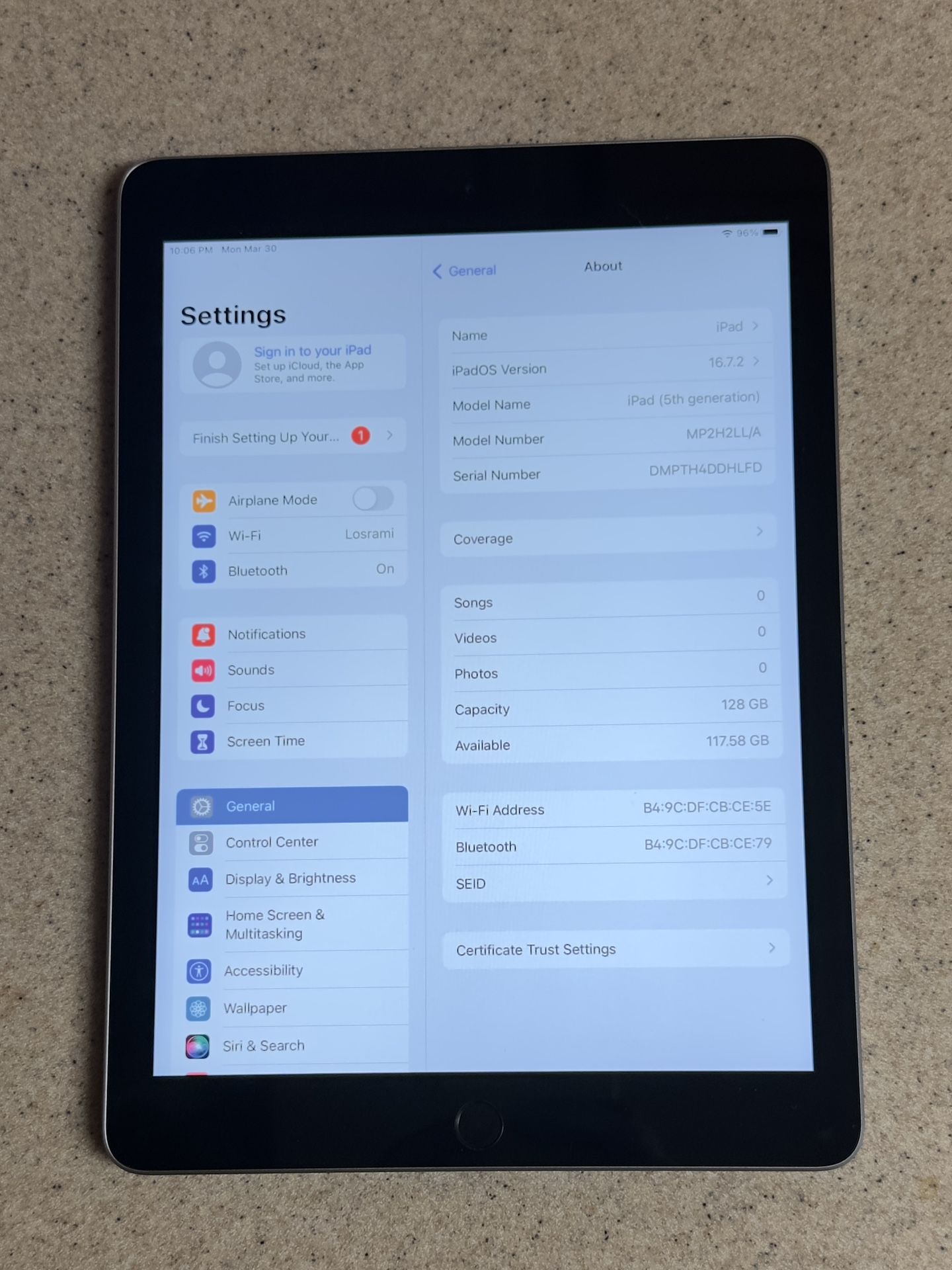 iPad 5th Gen 128GB $115 OBO - photo 3