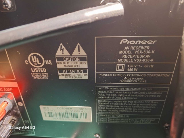 Pioneer VSX-830 - photo 3