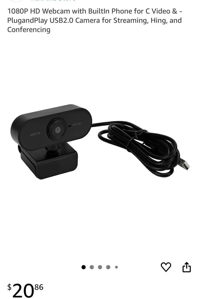 New 1080P HD Webcam with Built in microphone thumbnail