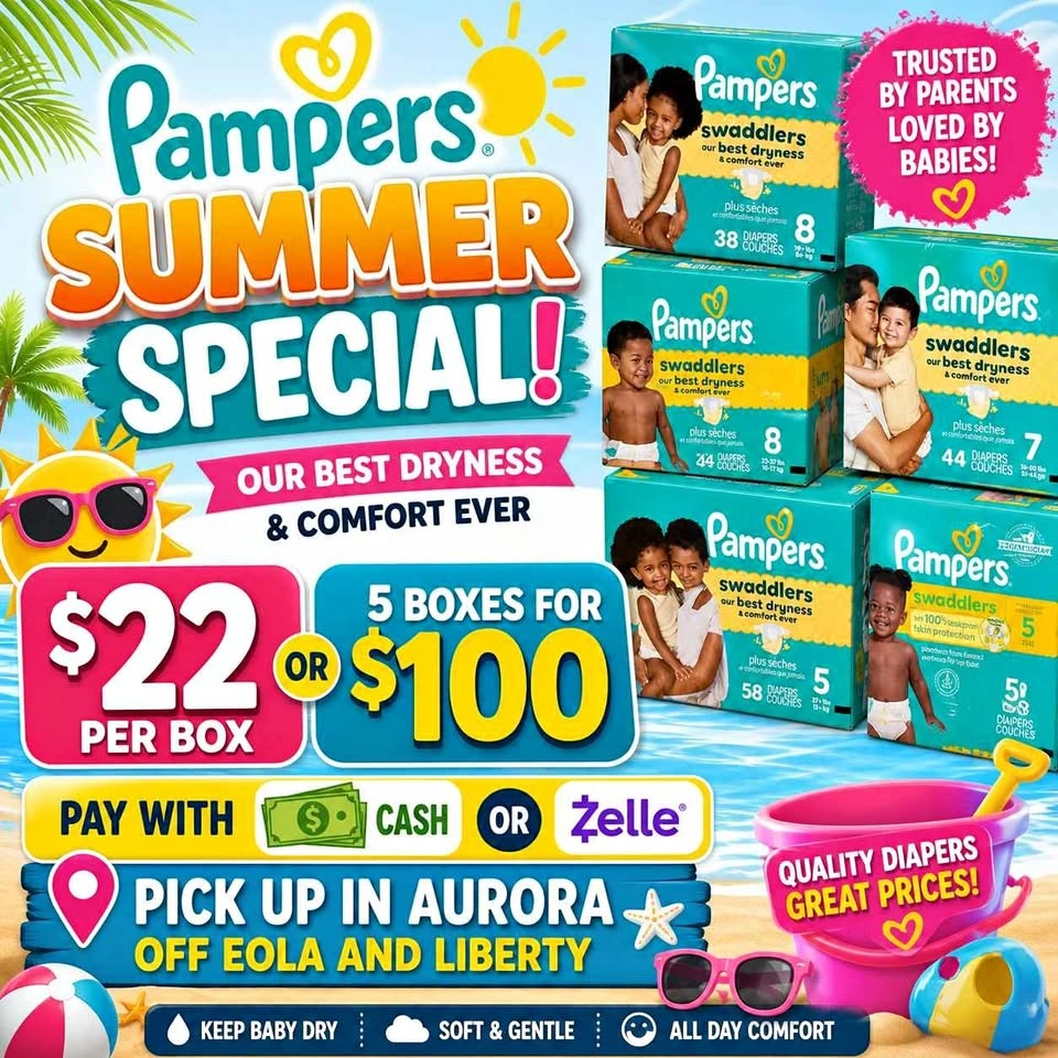 Pampers and Huggies Diapers Sale $22 a box (5 boxes for $100)