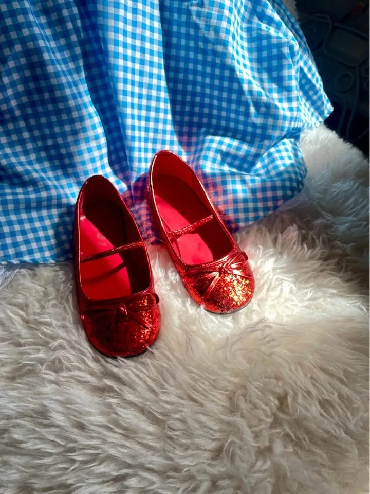Wizard of OZ Dorothy Outfit Dress & Shoes - Small, Size 13 - photo 2
