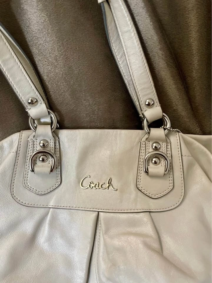 Coach Ashley Leather Hobo Handbag Purse White Oak - photo 2