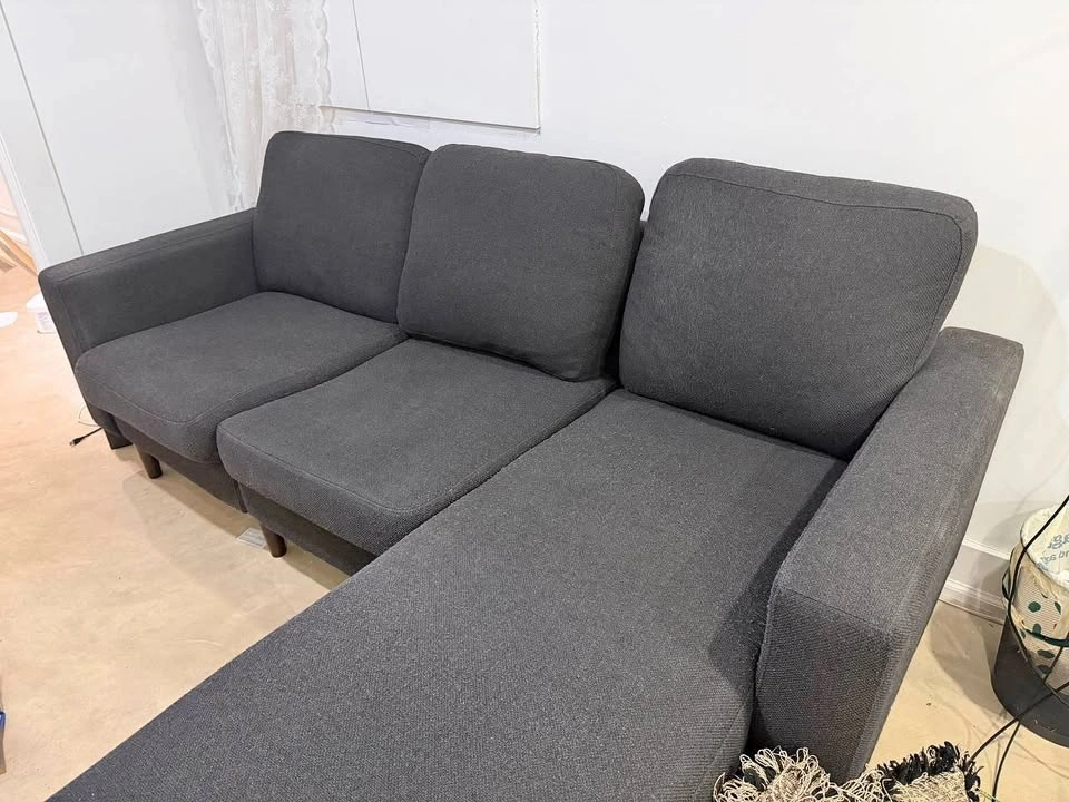 Cozey Modular Couch Charcoal With Lounging Chair