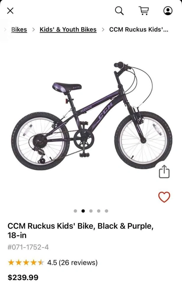 CCM Ruckus 18" Kid's Bike - photo 4