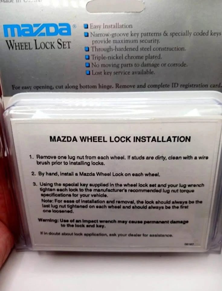 Genuine Mazda Wheel Locks 0000-88-120C - photo 2