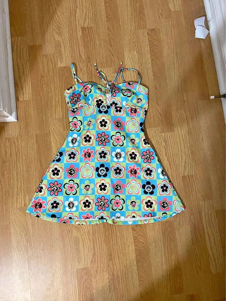 DOLLS KILL X THE POWERPUFF GIRLS POWER OF THE FLOWER MINI DRESS