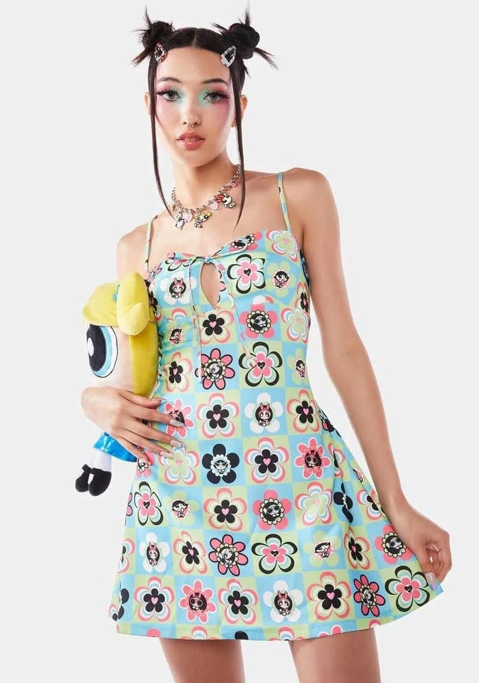 DOLLS KILL X THE POWERPUFF GIRLS POWER OF THE FLOWER MINI DRESS - photo 3