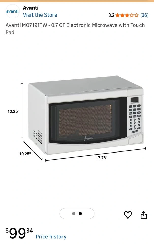 Avanti Electronic Microwave with Touch Pad. 2nd hand. - photo 4