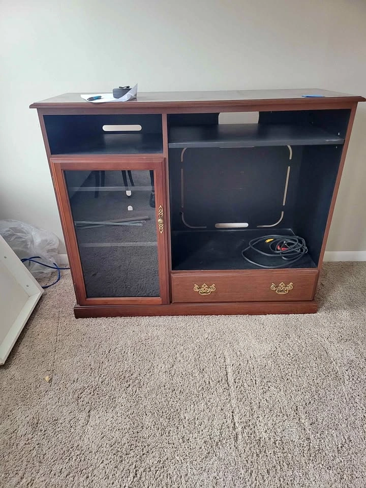 Wooden entertainment center