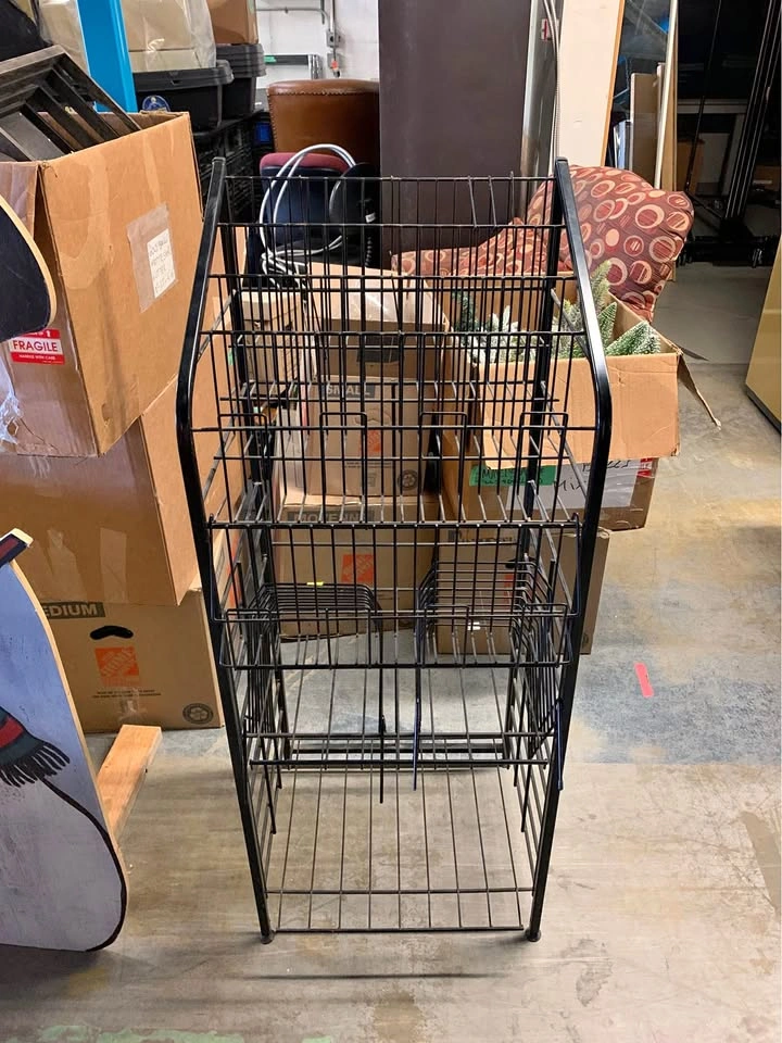 Black Wire Display Rack + Multi-Tier Shelving Units