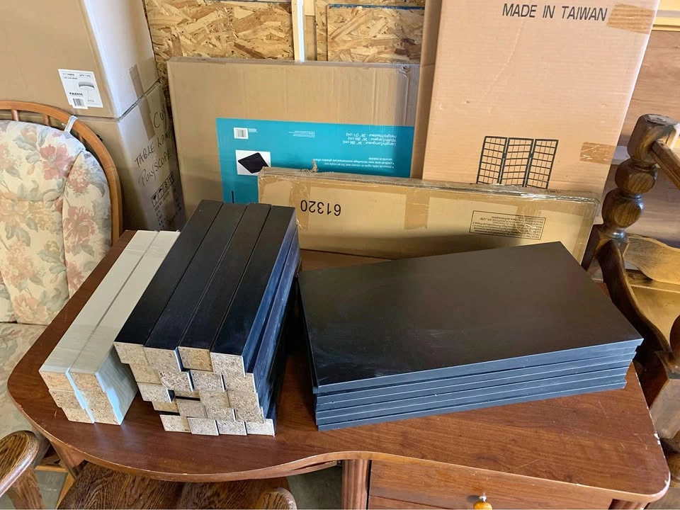 Assorted Extra IKEA Shelves + Legs Black/White