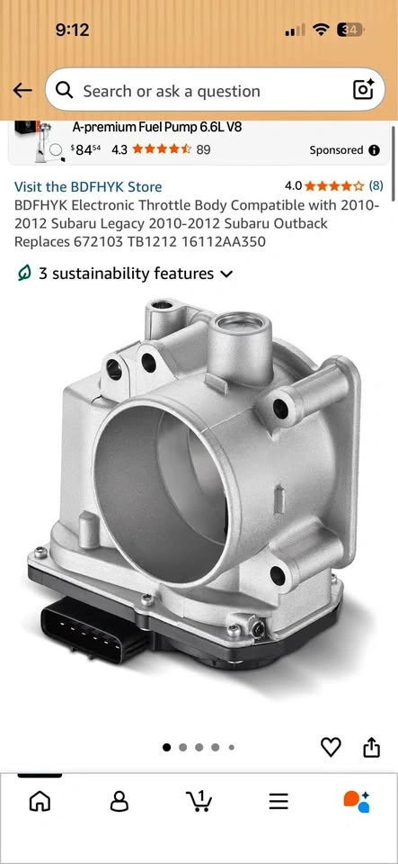 Electronic Throttle Body 16112-AA350 Subaru Legacy Outback