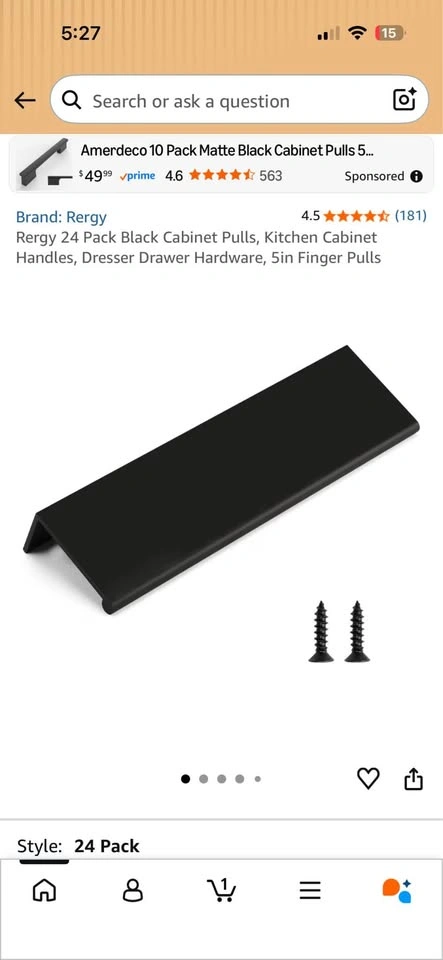 24 Pack Black 5in Cabinet Pulls Handles - photo 2