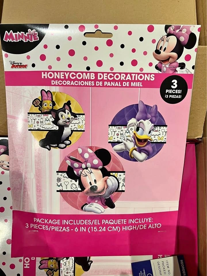 Brand New Minnie Mouse Hanging Party Decorations BOX (48 Pcs)