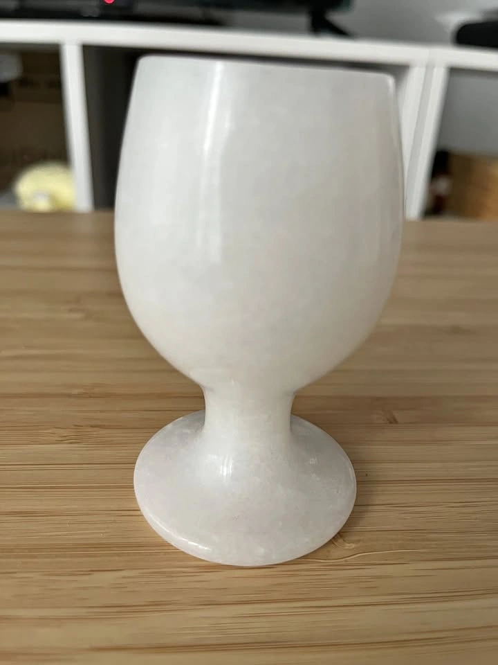 Afghan White Jade Hand-Polished Wine Glass/Goblet
