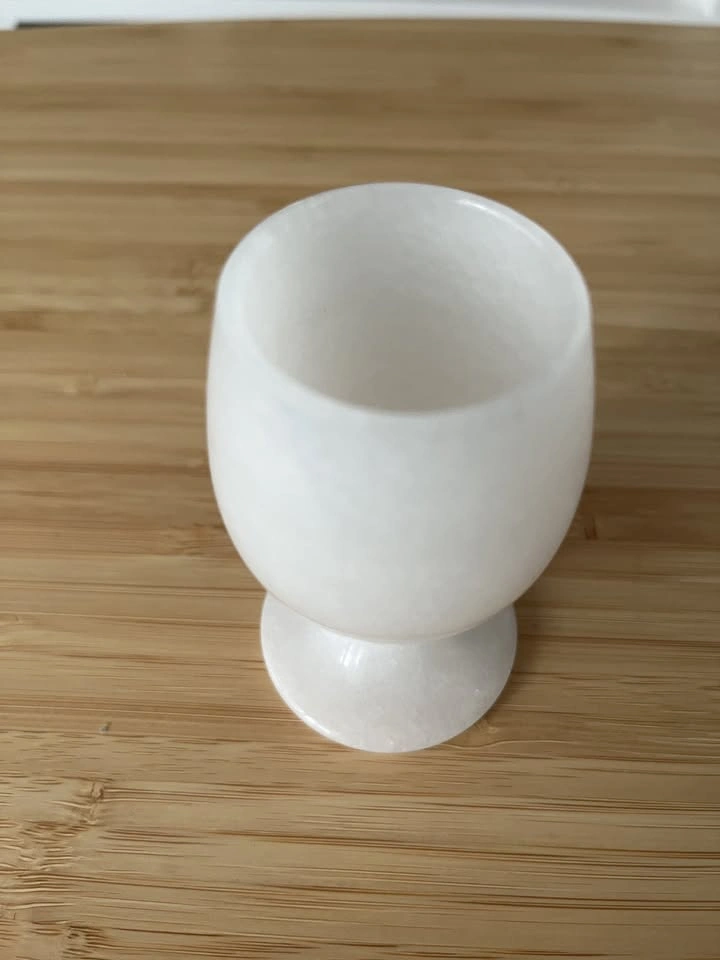 Afghan White Jade Hand-Polished Wine Glass/Goblet - photo 2