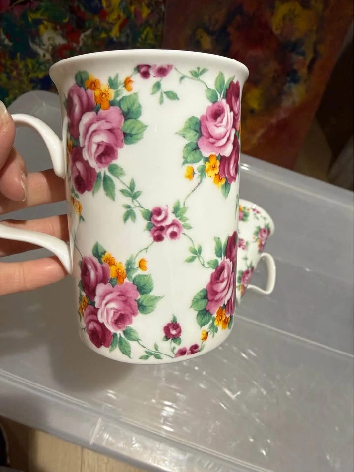 Roy Kirkham Fine Bone China Mugs – Romantic Rose Pattern (Set of - photo 2