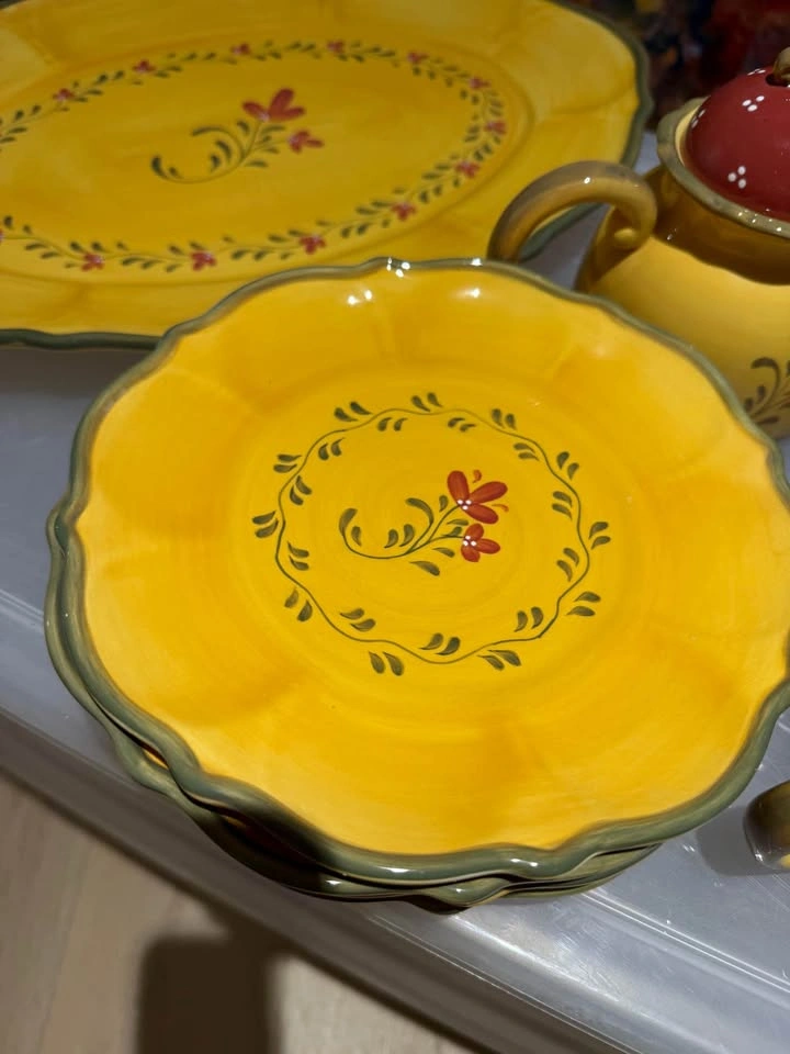 Hand-Painted Yellow Tea & Serving Set - photo 4