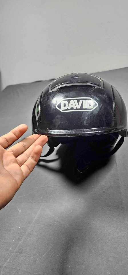 DAVID Black Motorcycle Helmet