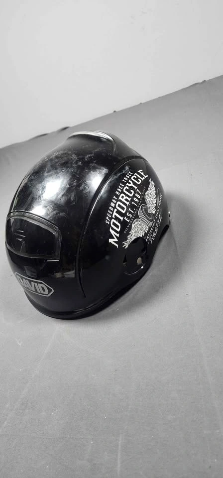 DAVID Black Motorcycle Helmet - photo 3