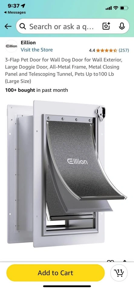 BRAND NEW! Wall Dog Door indoor/outdoor