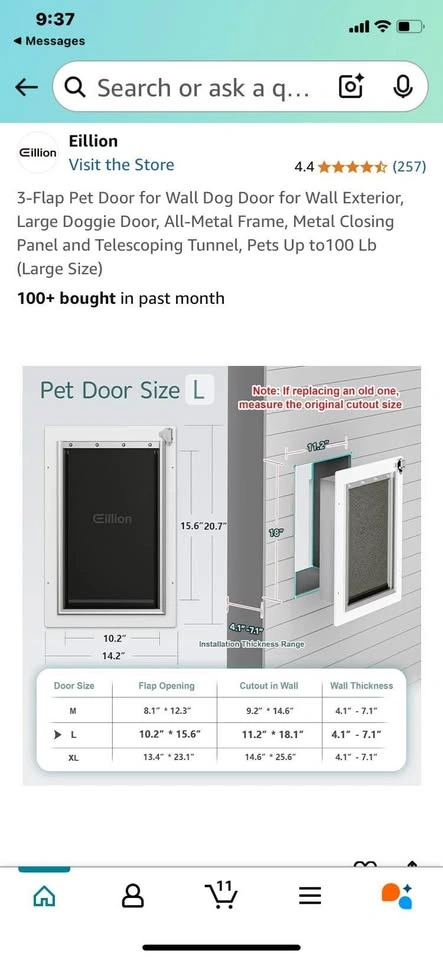 BRAND NEW! Wall Dog Door indoor/outdoor - photo 2