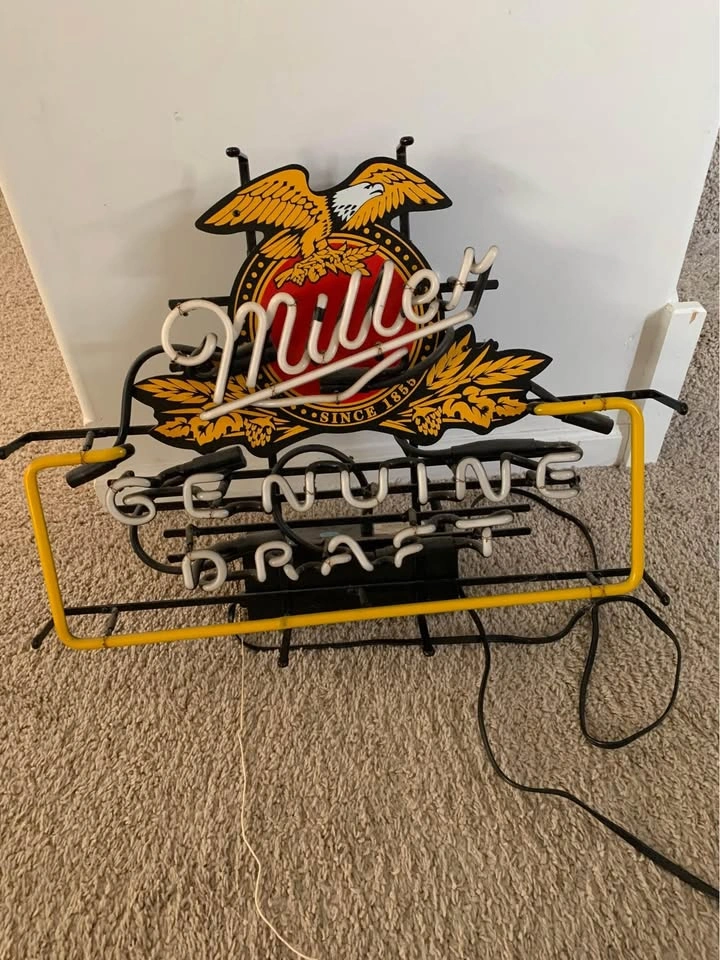 Vintage Miller Genuine Draft Neon Sign with Rare Eagle - photo 2