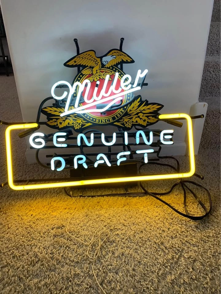 Vintage Miller Genuine Draft Neon Sign with Rare Eagle - photo 3