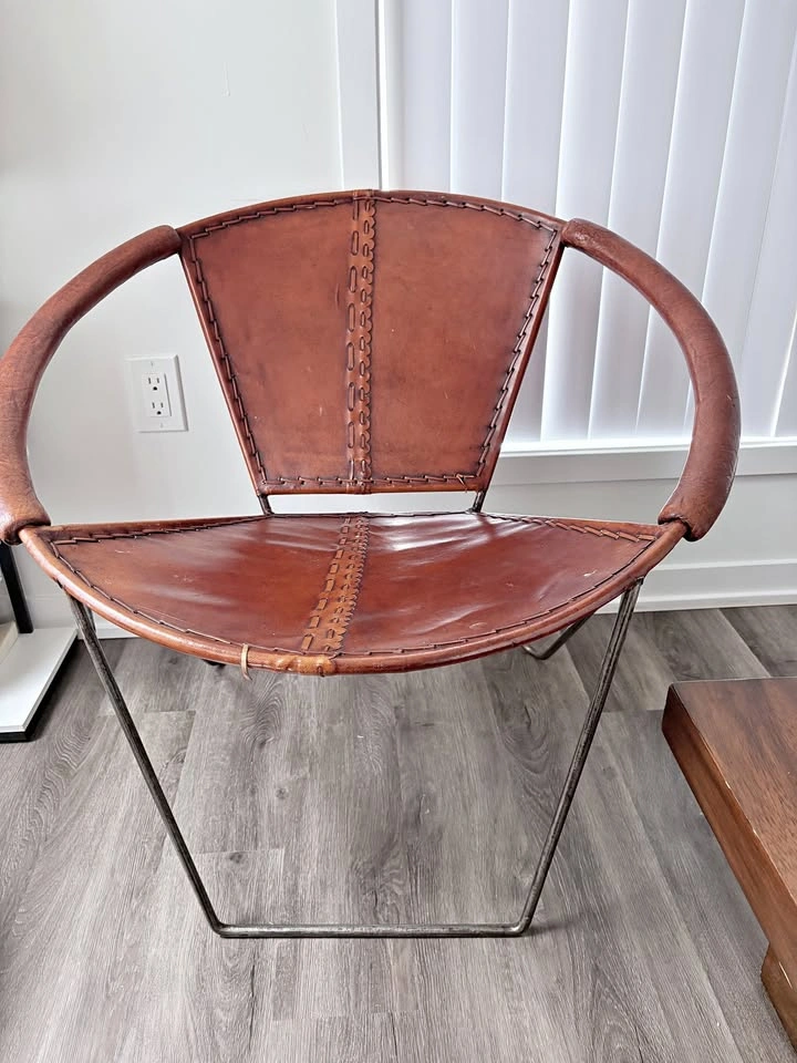 Brown Leather Accent Chair