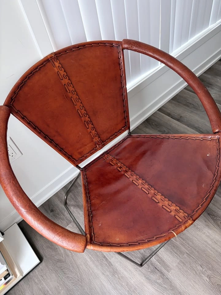 Brown Leather Accent Chair - photo 2